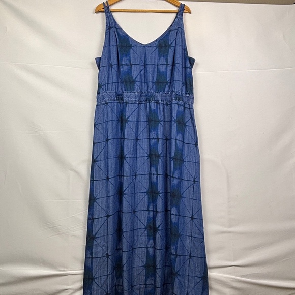 SOFT SURROUNDINGS Women Sleeveless Maxi Sundress Sz XL Beach Coastal 100% Tencel - Picture 4 of 12